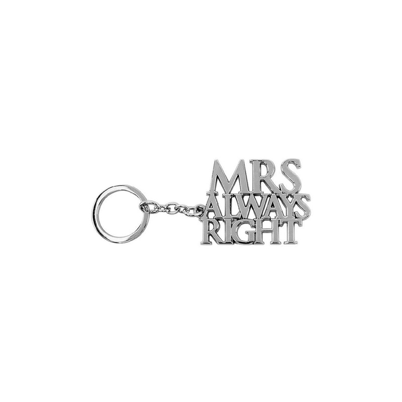 AUGEN Stainless Steel Mrs Always Right Textured Key Chain