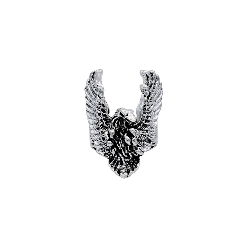 DZINETRENDZ Oxidised Antique finish Brass Flying Falxon American Finger ring