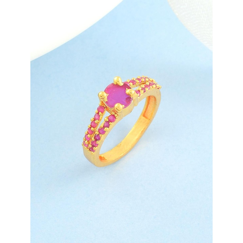 Gold plated Imitation Burma Ruby stylish Fashion finger ring