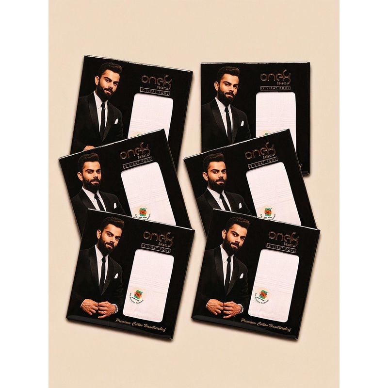 One8 Men Pack of 6 Cotton Handkerchiefs