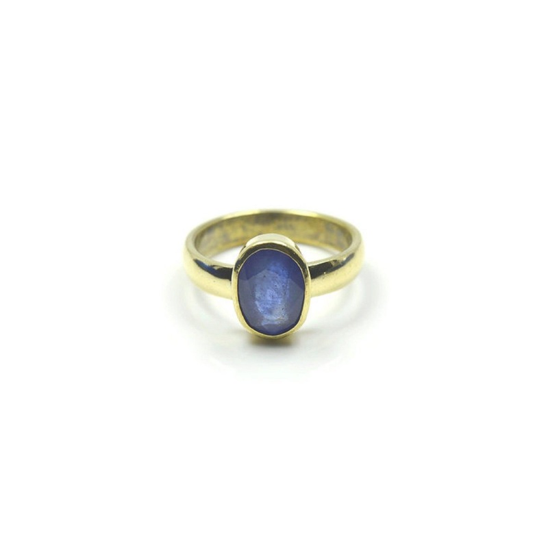 RAVIOUR LIFESTYLE  Blue Brass Pearls Finger Ring