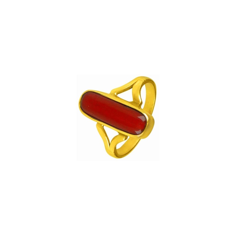 RAVIOUR LIFESTYLE Copper-Plated & Red Alloy Pearls Finger Ring