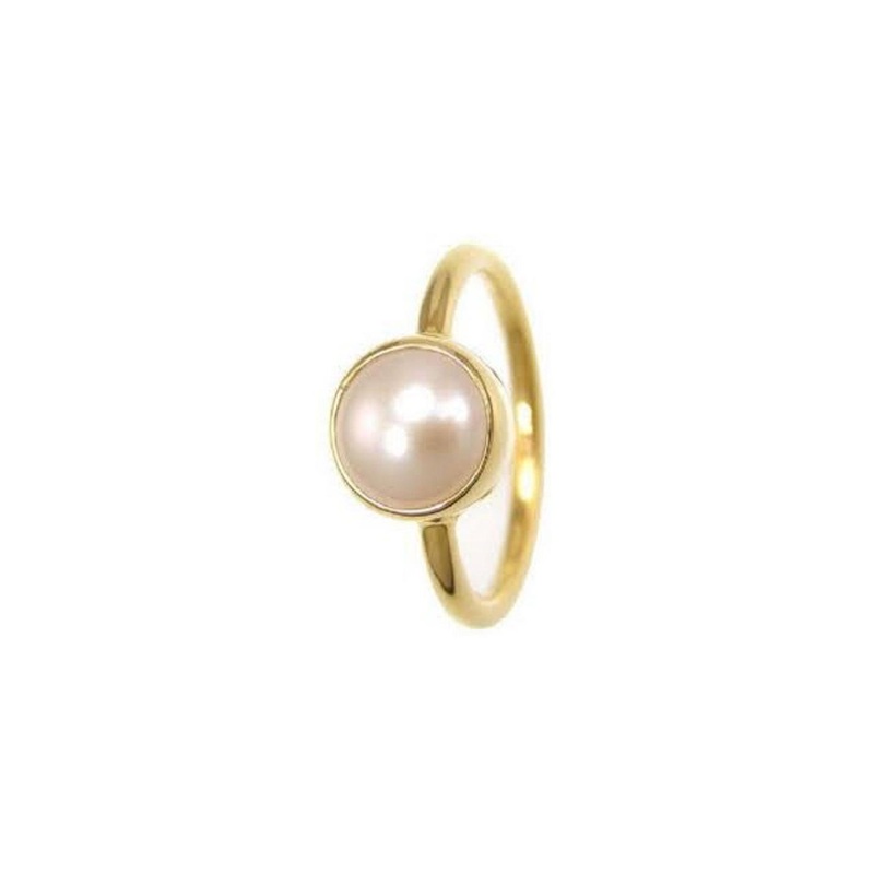RAVIOUR LIFESTYLE Gold-Plated & White Copper Pearls Finger Ring