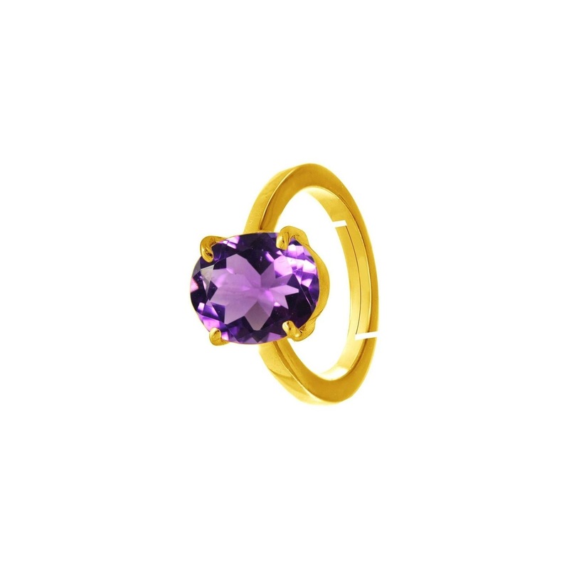 RAVIOUR LIFESTYLE Unisex Gold-Plated & Purple Copper Pearls Finger Ring