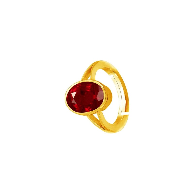 RAVIOUR LIFESTYLE Unisex Metal Ruby Gold Plated Finger Ring