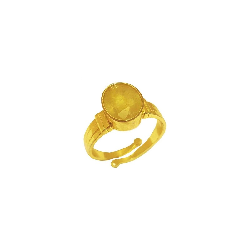 RAVIOUR LIFESTYLE  Yellow Brass Pearls Finger Ring