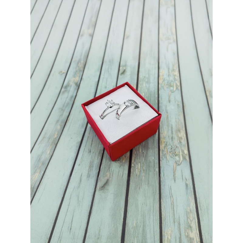 Teeragaj Set Of 2 Stainless Steel Stone Studded Adjustable Finger Ring