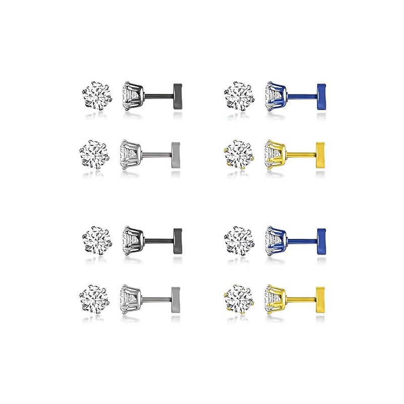 Desai Men Set Of 3 Geometric Artificial Stones Studded Studs