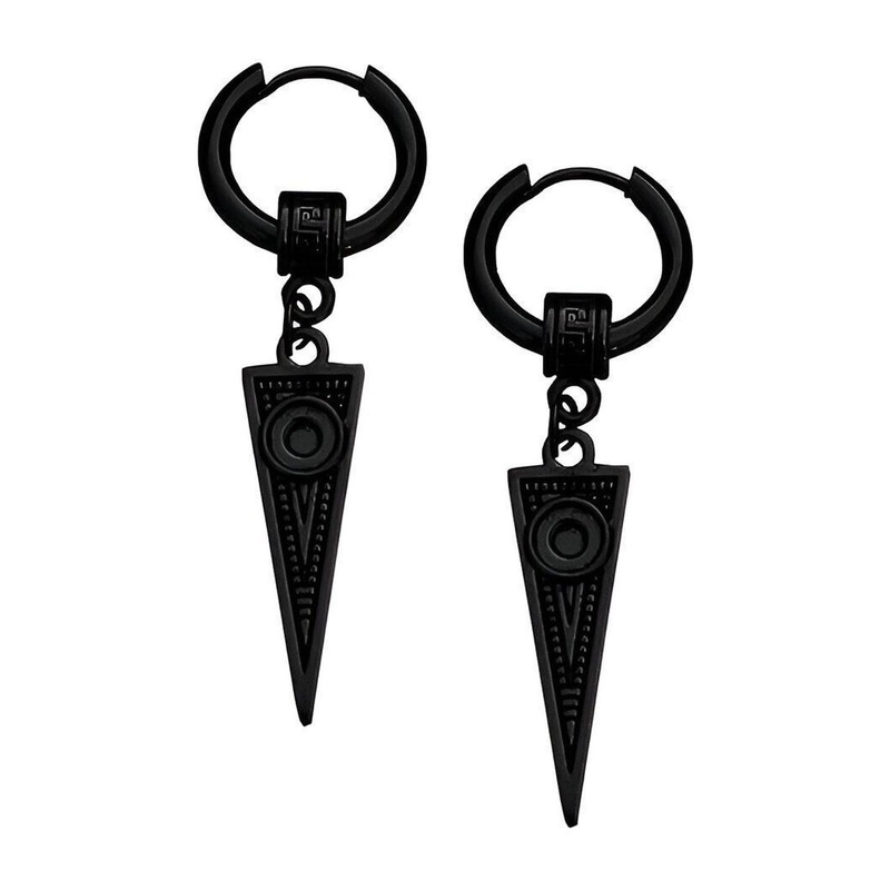 JaiShree Jewels Men Stainless Steel Triangular Drop Earrings