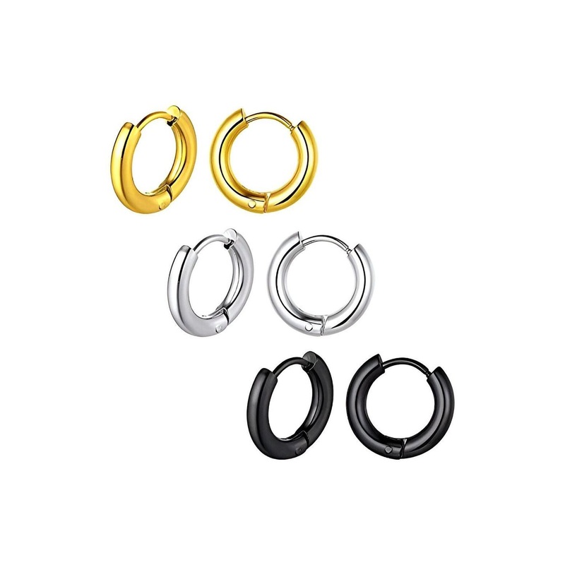 JaiShree Jewels Set Of 3 Gold-Plated Circular Hoop Earrings
