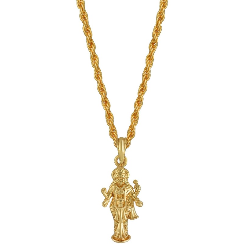 Missmister Unisex Gold-Plated Contemporary Pendant with Chain