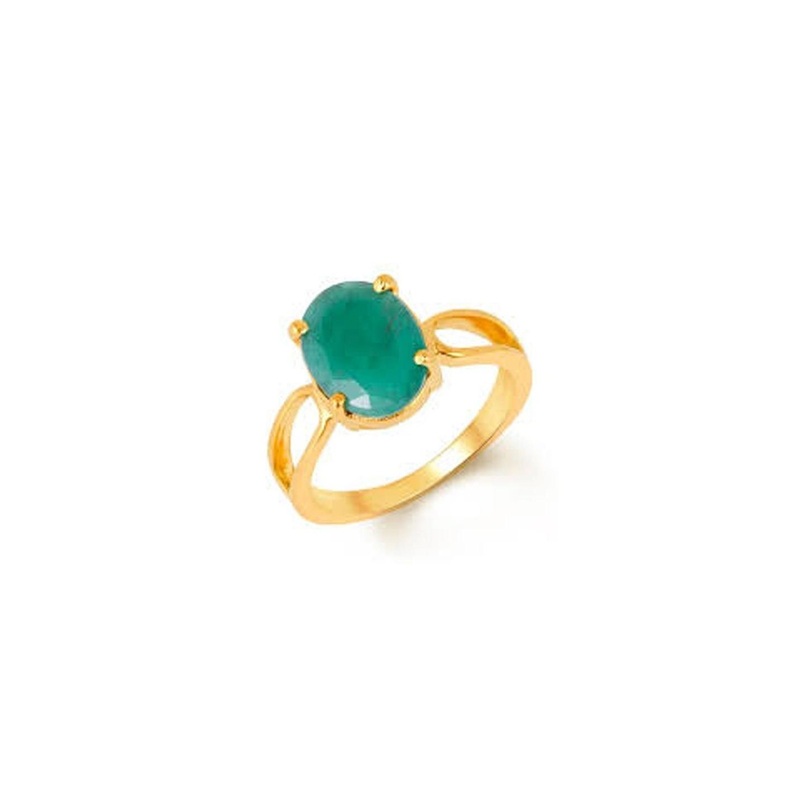 RAVIOUR LIFESTYLE Emerald Stone Studded Finger Ring