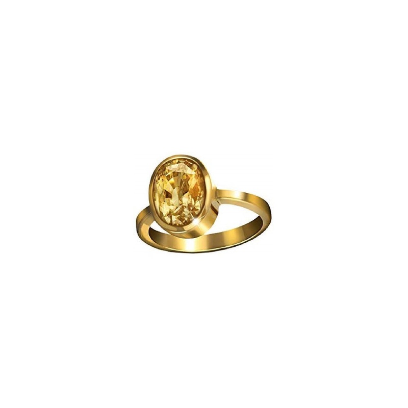 RAVIOUR LIFESTYLE  Gold Plated 6.00 Ratti Ceylonmine Studded Finger Ring