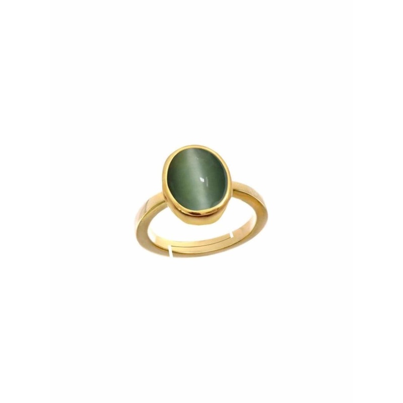 RAVIOUR LIFESTYLE Gold Plated Cat’s Eye  Studded Finger Ring