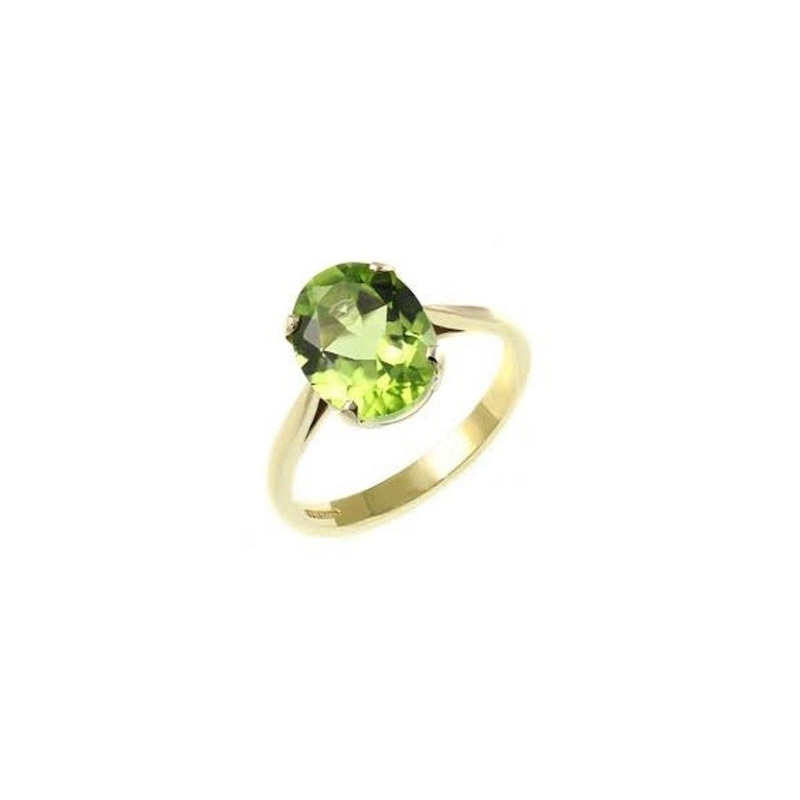 RAVIOUR LIFESTYLE Gold Plated Peridot Studded Finger Ring