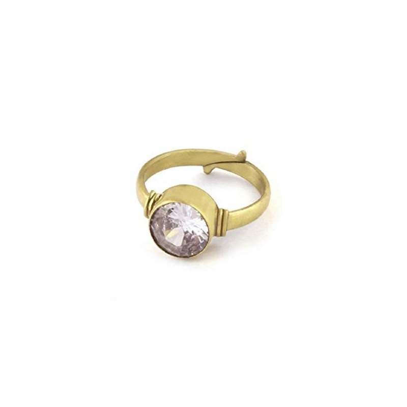 RAVIOUR LIFESTYLE Gold-Plated Sapphire Stone Studded Finger Ring