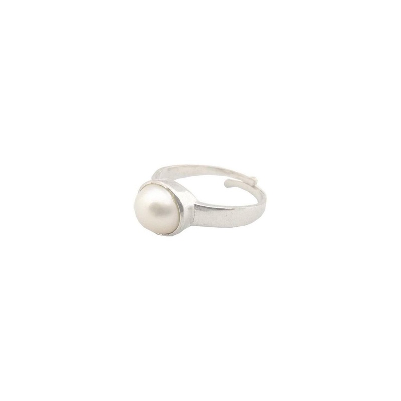 RAVIOUR LIFESTYLE Sliver-Plated Pearls-Beaded Finger Ring