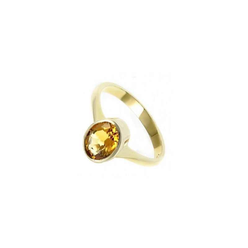 RAVIOUR LIFESTYLE Unisex Gold Plated Lab Certified Pukhraj Studded Finger Ring