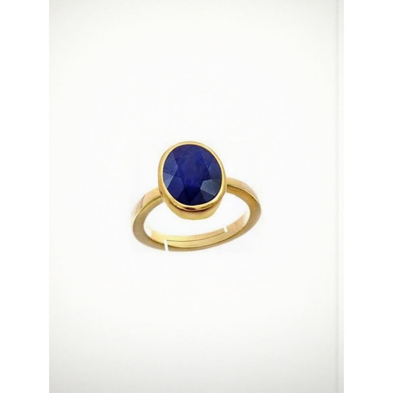 RAVIOUR LIFESTYLE Unisex Gold-Plated Sapphire Stone Studded Finger Ring