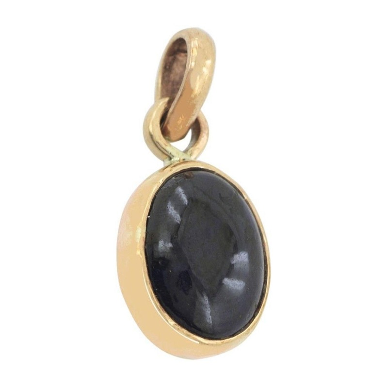 RAVIOUR LIFESTYLE Unisex Gold-Plated Sapphire Studded Circular Pendant