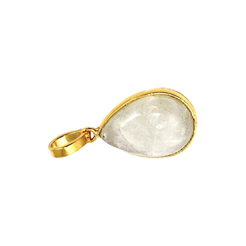 RAVIOUR LIFESTYLE Unisex Original Gemstone Asthdhatu Moonstone Teardrop Shaped Pendants