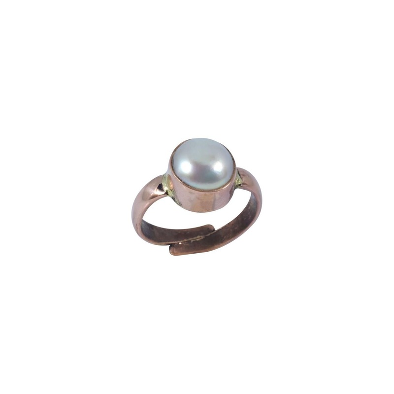 RAVIOUR LIFESTYLE Unisex Pearls Beaded Stone Studded Finger Ring