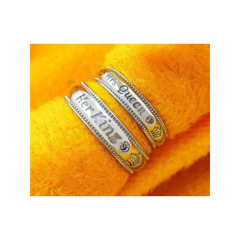 Teeragaj  Set Of 2 Stone-Studded Adjustable Finger Ring