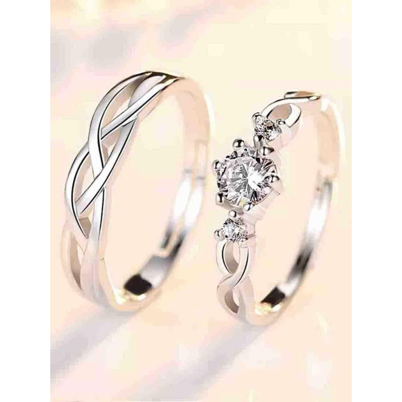 Teeragaj Set Of 2 Stone Studded Finger Rings