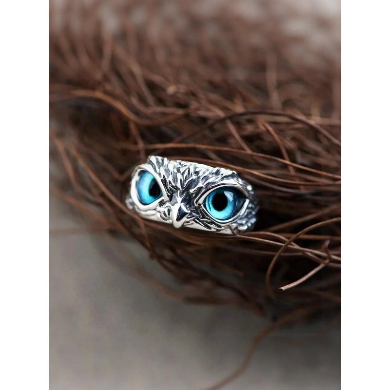 Teeragaj Stainless Steel Eye Detail Adjustable Finger Ring