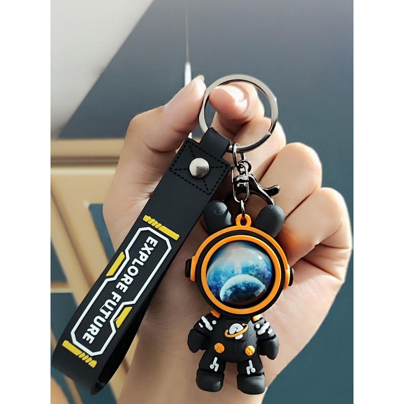 DEALSEVEN FASHION 3D Astronaut Key Chain With Silicon Belt With Silicone Belt