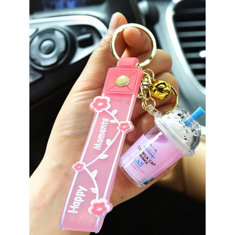 DEALSEVEN FASHION Cat Milk Key Chain