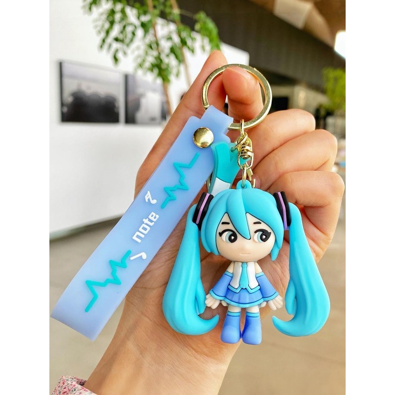 DEALSEVEN FASHION Textured 3D Hatsune Miku Cartoon Key Chain With Silicone Belt