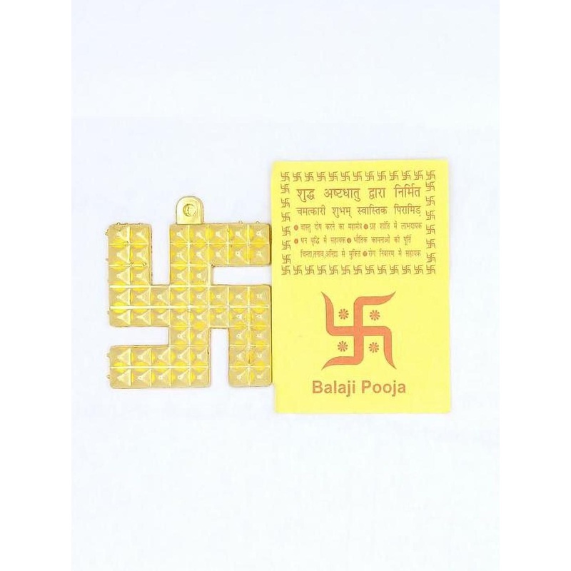 RAVIOUR LIFESTYLE Astdhatu Small Swastik Pyramid Decorative Showpiece Geometric Pendants