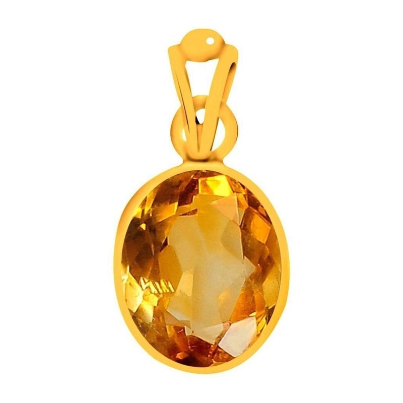 RAVIOUR LIFESTYLE Gold-Plated Nirvana Gems 11.25 Ratti Citrine Gemstone Pendants