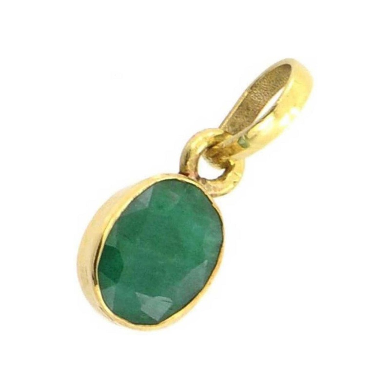 RAVIOUR LIFESTYLE Unisex Gemstone Studded Oval Shaped Pendant