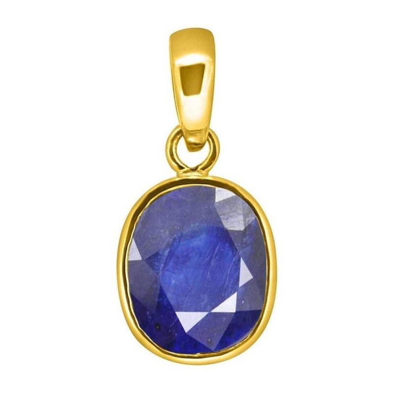 RAVIOUR LIFESTYLE Unisex Gold-plated Sapphire Studded Pendant
