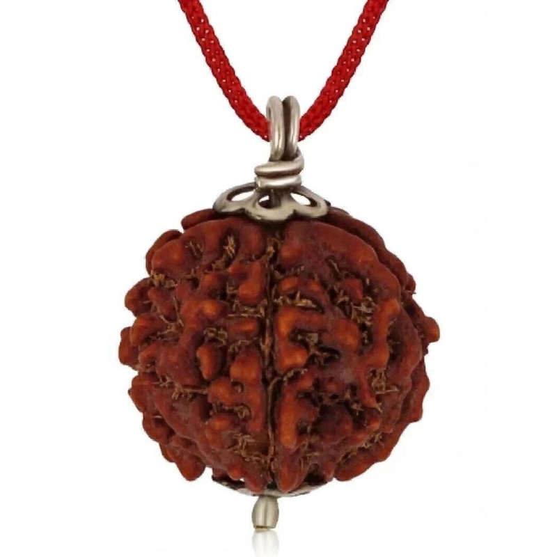 RAVIOUR LIFESTYLE Unisex Spherical 5 Mukhi Rudraaksh Pendants with Chains