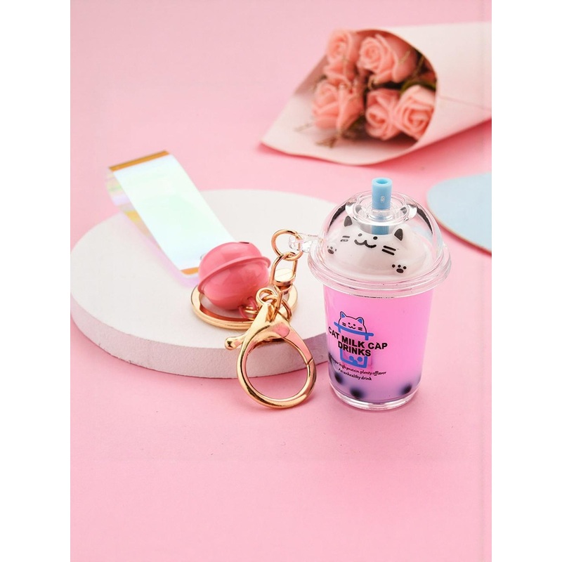 Spiaty  Charming Cat Milk Key Chain