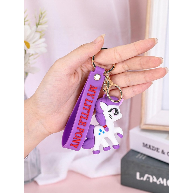 Spiaty Cute 3D Cartoon Little Pony Key Chain