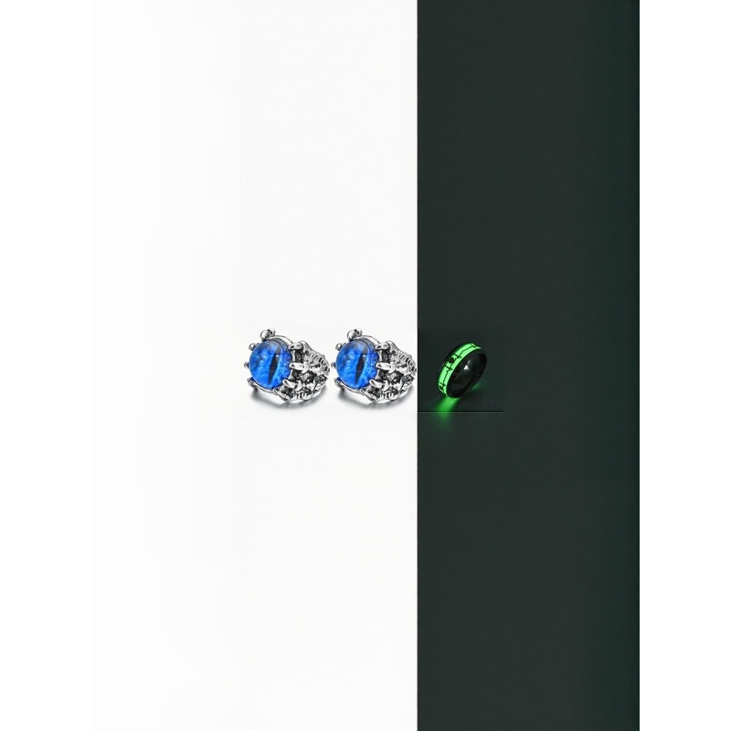 J.S ENTERPRISES Unisex Glow-in-the-Dark Stainless Steel Finger Ring