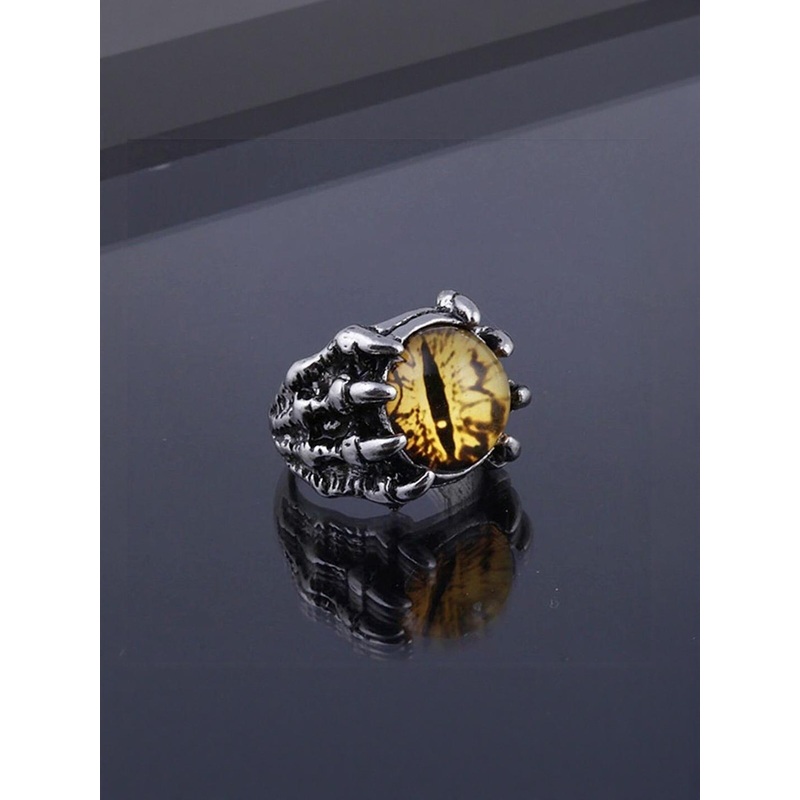 J.S ENTERPRISES Unisex Stainless Steel Artificial Stone Studded Finger Eye Ring