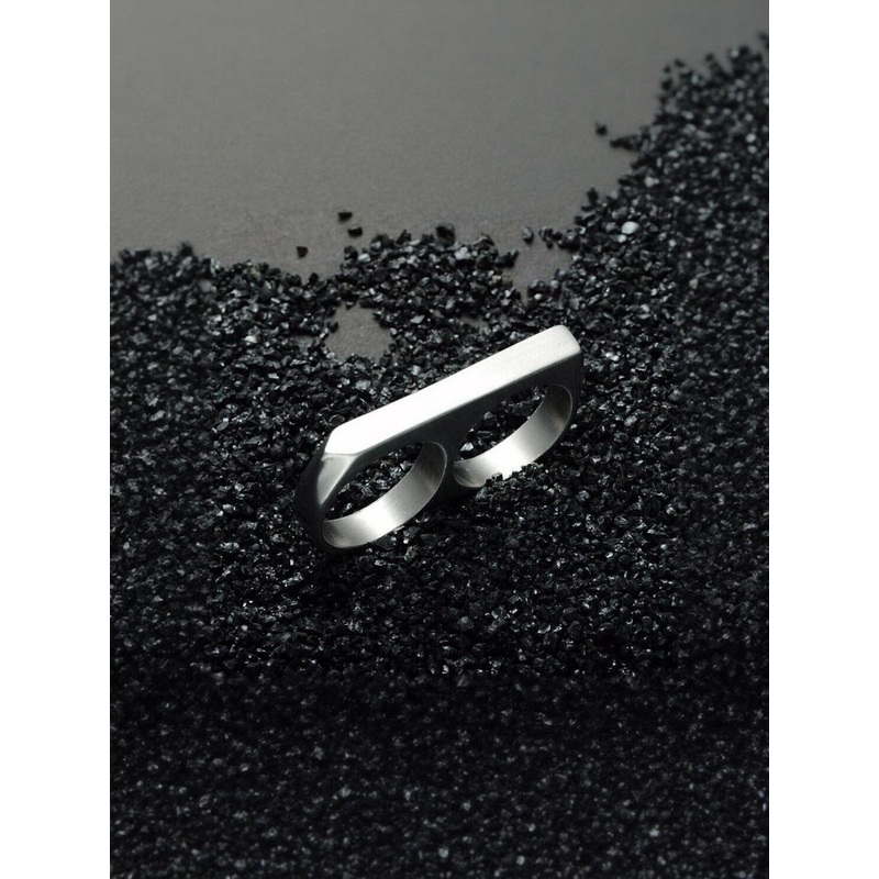 J.S ENTERPRISES Unisex Stainless Steel Double Finger Ring