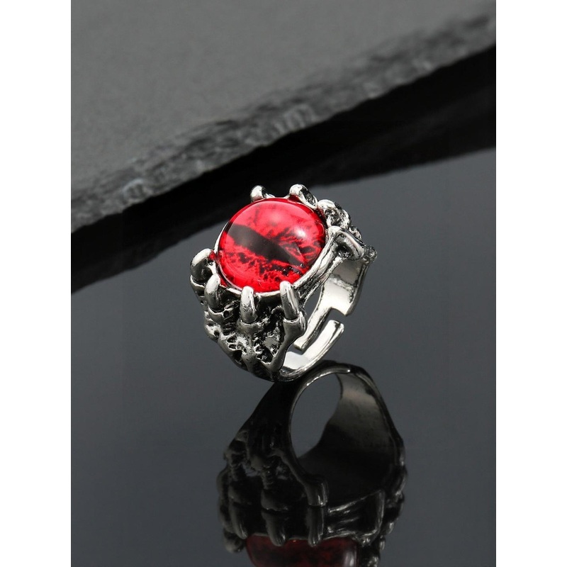 J.S ENTERPRISES Unisex Stainless Steel Dragon Eye Finger Ring