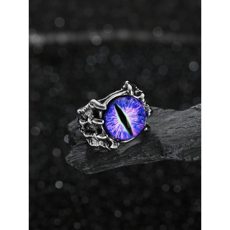 J.S ENTERPRISES Unisex Stainless Steel Eye Finger Ring