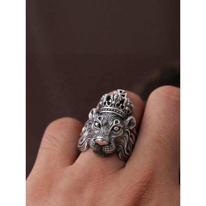 J.S ENTERPRISES Unisex Stainless Steel Oxidised Finger Ring