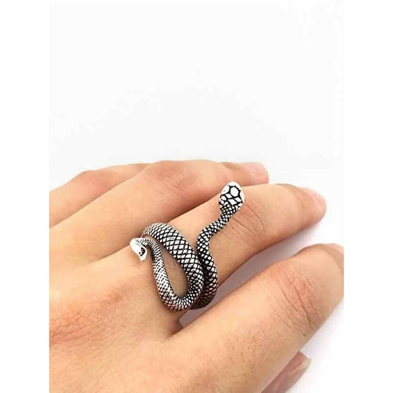 J.S ENTERPRISES Unisex Stainless Steel Snake Finger Ring