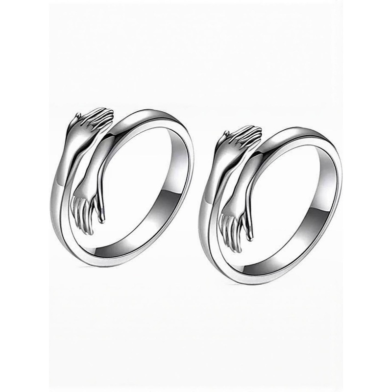 Teeragaj Set Of 2 Adjustable Hug Finger Ring