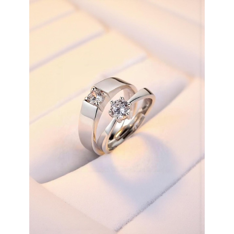 Teeragaj Set Of 2 Stone-Studded Couple Finger Ring