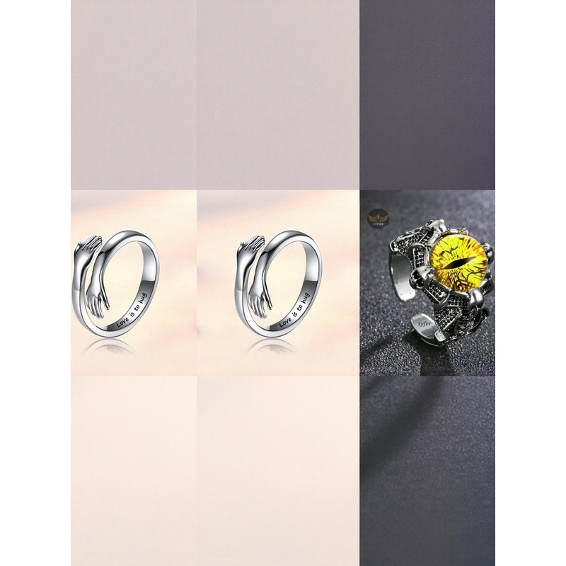 Teeragaj Set Of 3 Adjustable Finger Rings