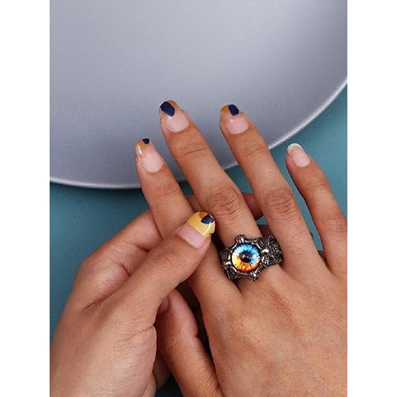 Teeragaj Stone-Studded Eye Adjustable Finger Ring